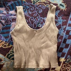 Tan cropped tank top